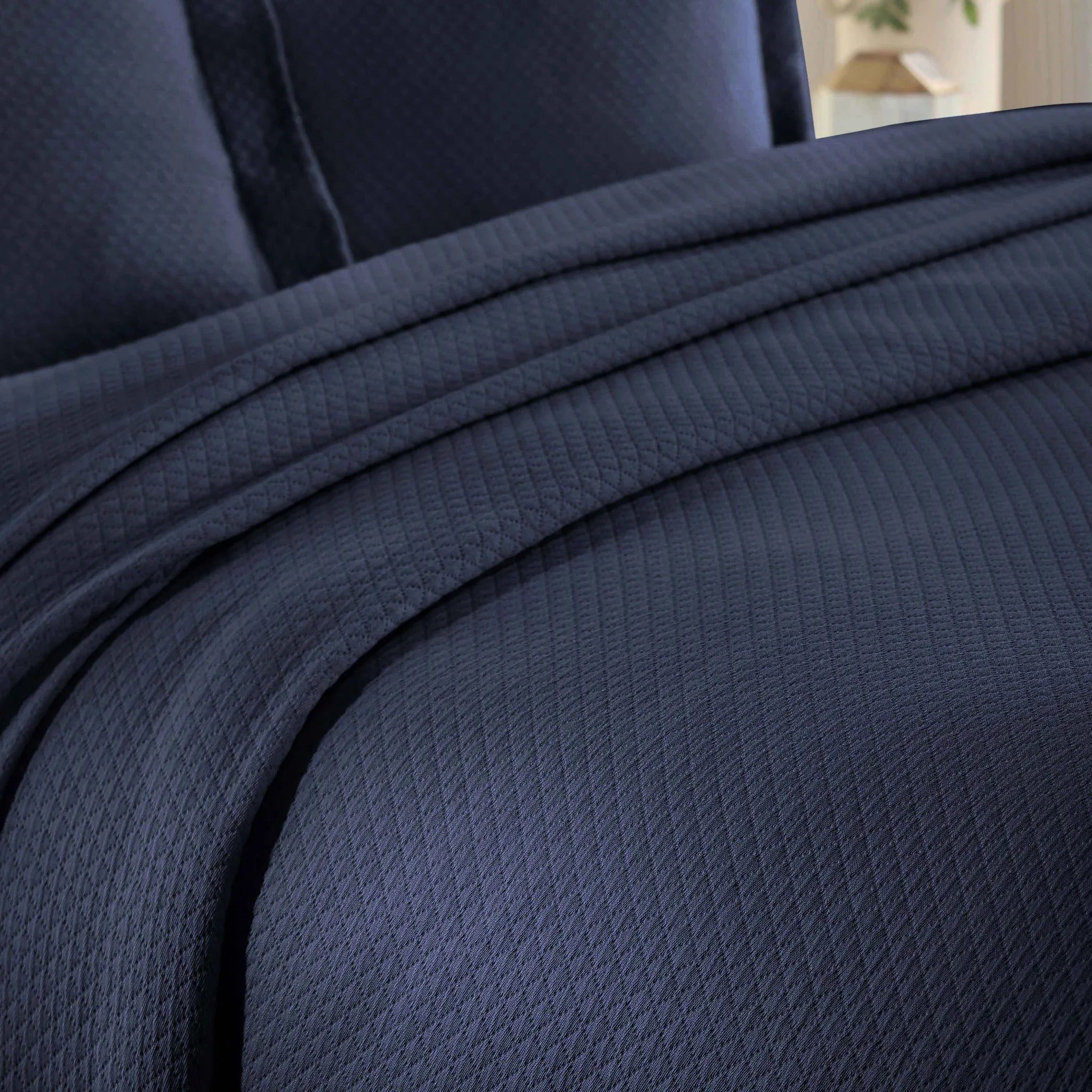 Jacquard Matelassé Cotton Diamond Solitaire Bedspread Set