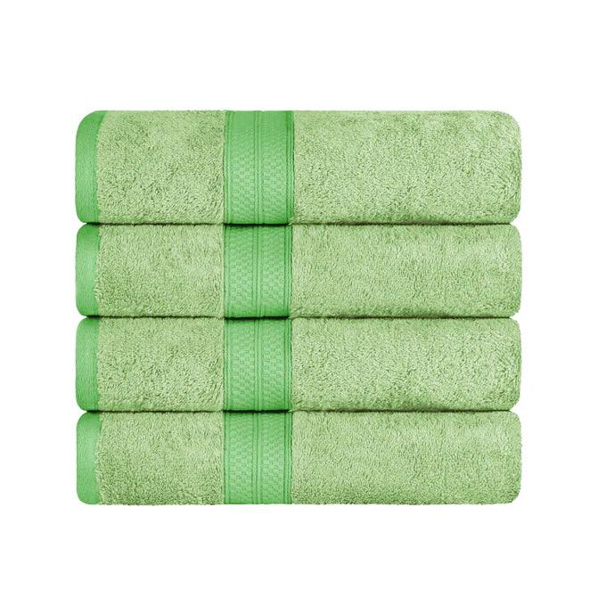 Ultra-Soft Rayon from Bamboo Cotton Blend 4 Piece Bath Towel Set - SpringGreen