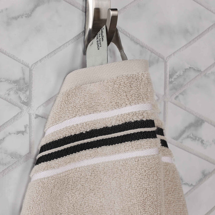 Sadie Zero Twist Cotton Solid Jacquard Floral Bath Towel Set of 4 - Stone
