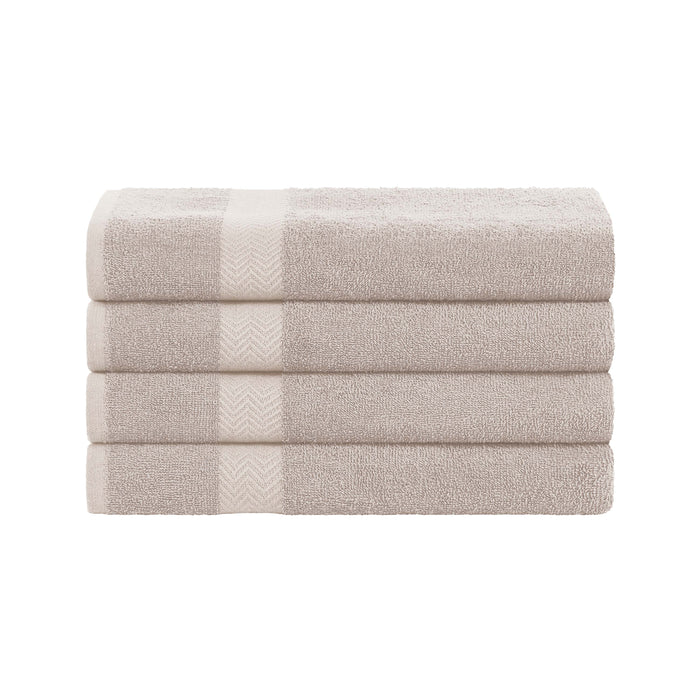 Franklin Cotton Eco Friendly 4 Piece Bath Towel Set - Stone