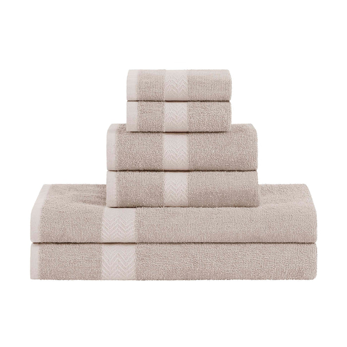 Frankly Eco Friendly Cotton 6 Piece Towel Set - Stone