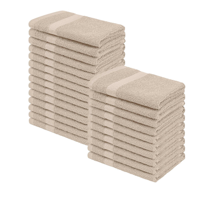 Franklin Cotton Eco Friendly 24 Piece Face Towel Set - Stone
