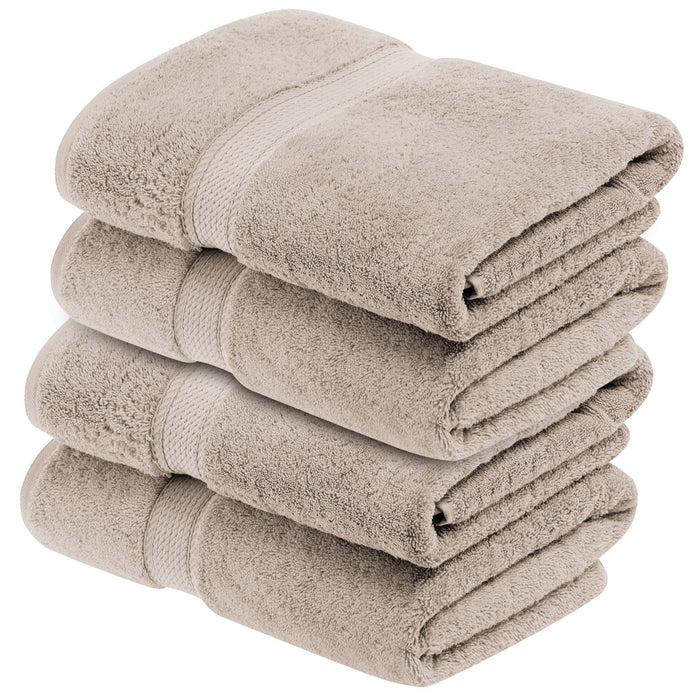 Egyptian Cotton Pile Plush Heavyweight Soft 4 Piece Bath Towel Set