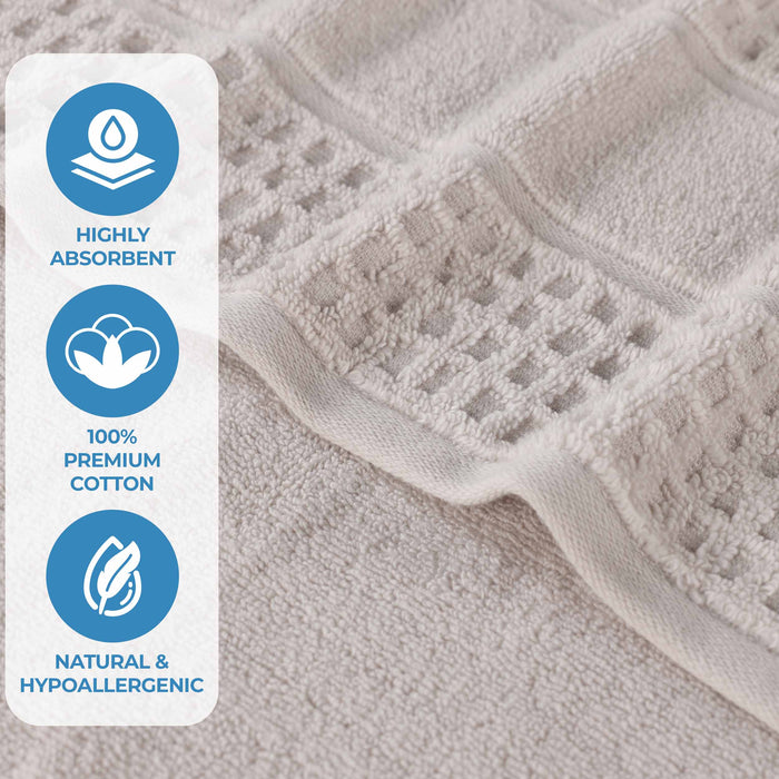 Zero Twist Cotton Waffle Honeycomb Soft Absorbent Face Towel Set of 12 - Blue Nile Mills