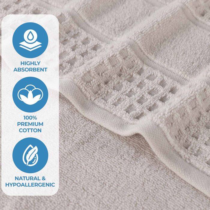 Zero Twist Cotton Waffle Honeycomb Soft Absorbent Hand Towel Set of 6