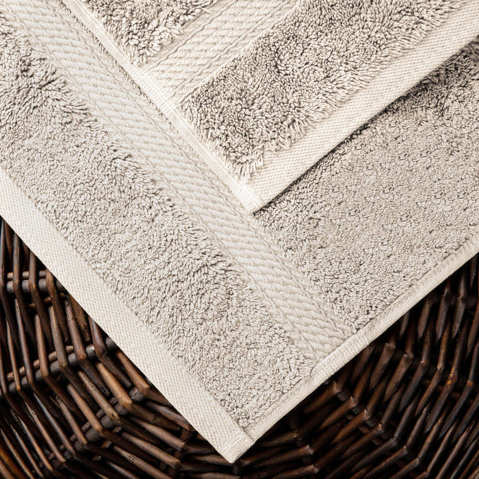 Egyptian Cotton Plush Heavyweight Absorbent Luxury 10 Piece Towel Set - Stone