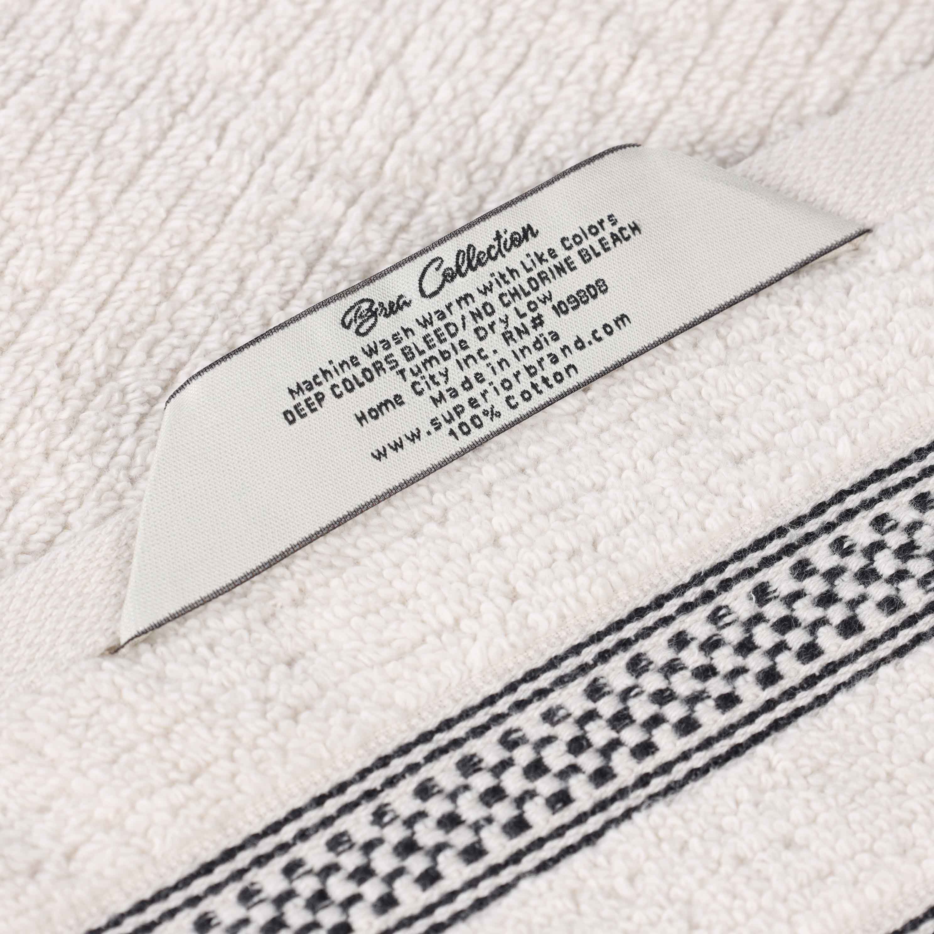 Zero Twist Cotton Ribbed Geometric Border Plush 9 Piece Towel Set - Blue Nile Mills