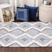 Talluah Hand-Tufted Cotton/Wool Textured Geometric Farmhouse Area Rug - Stone Blue/Midnight Blue