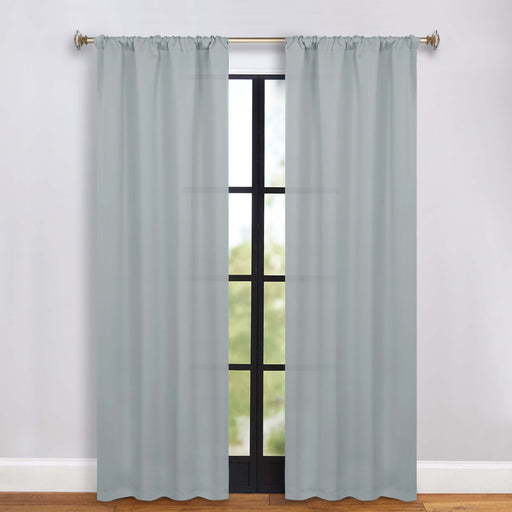 Solid Machine Washable Room Darkening Blackout Curtains, Set of 2 - StoneBlue