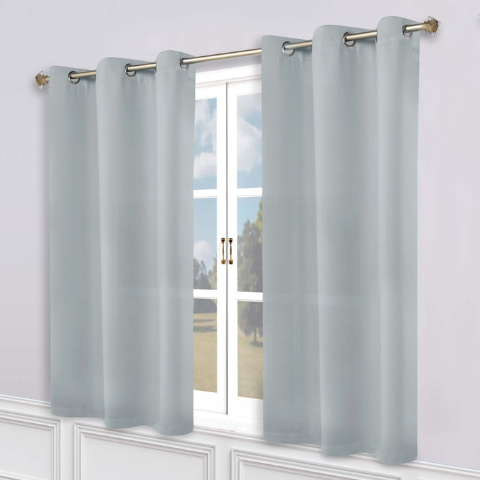 Solid Machine Washable Room Darkening Blackout Curtains, Set of 2 - StoneBlue