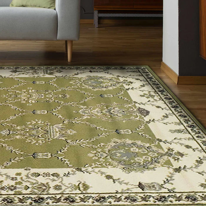 Stratton Traditional Floral and Vines Indoor Area Rug Or Runner Rug - Green