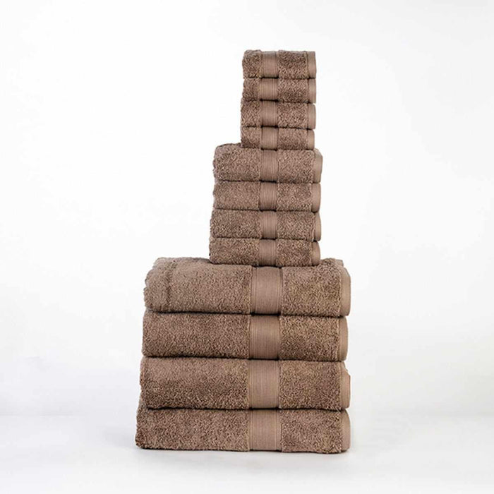 Organic Cotton Plush Solid Assorted 12 Piece Towel Set