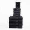 Organic Cotton Plush Solid Assorted 12 Piece Towel Set - Black
