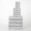 Organic Cotton Plush Solid Assorted 12 Piece Towel Set - Silver