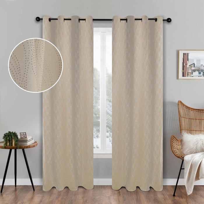 Zuri Textured Washable Room Darkening Blackout Curtain Panel Set