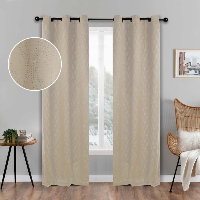 Zuri Textured Washable Room Darkening Blackout Curtain Panel Set