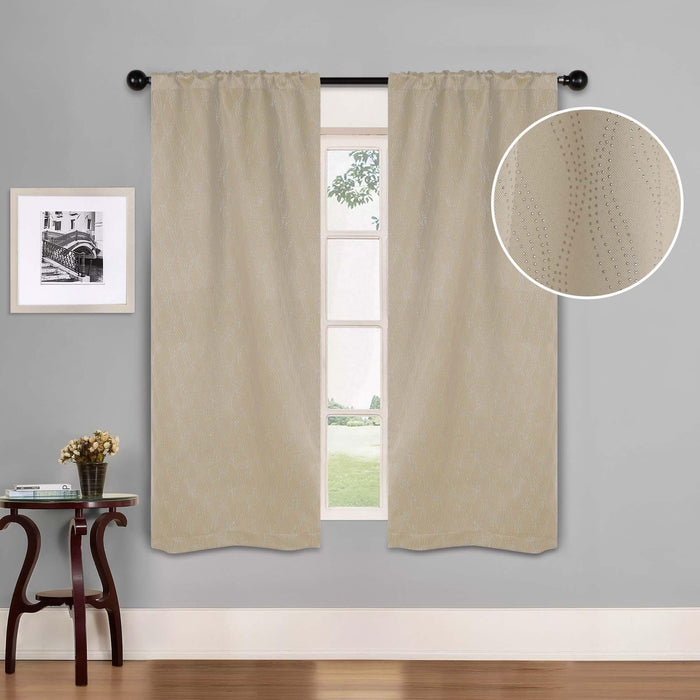 Zuri Textured Washable Room Darkening Blackout Curtain Panel Set