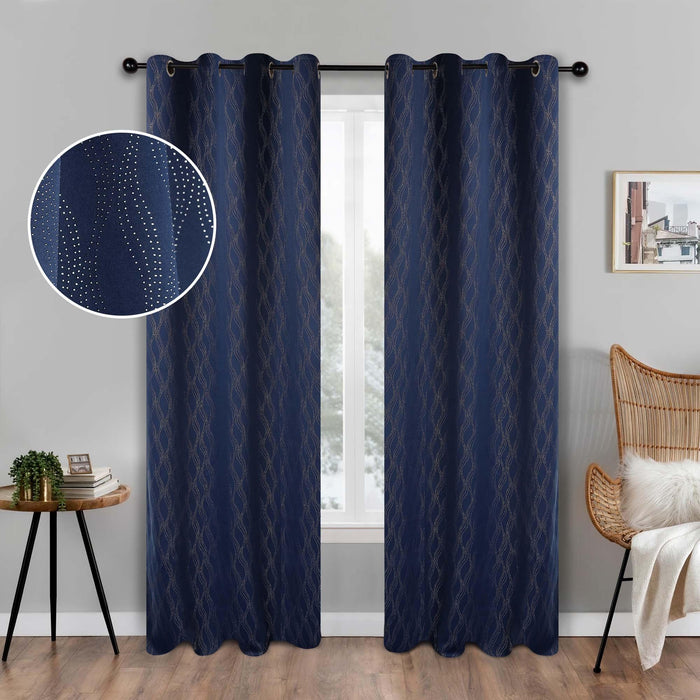 Zuri Textured Washable Room Darkening Blackout Curtain Panel Set