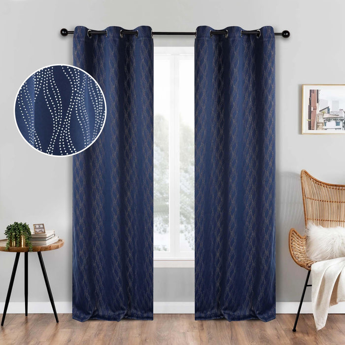 Zuri Textured Washable Room Darkening Blackout Curtain Panel Set