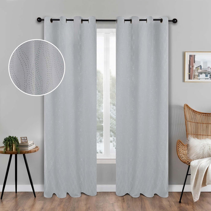 Zuri Textured Washable Room Darkening Blackout Curtain Panel Set