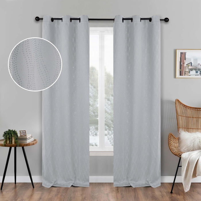 Zuri Textured Washable Room Darkening Blackout Curtain Panel Set