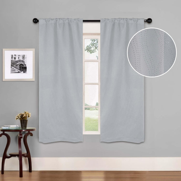 Zuri Textured Washable Room Darkening Blackout Curtain Panel Set