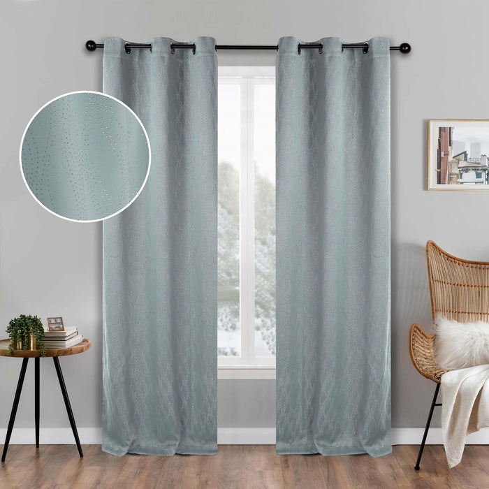 Zuri Textured Washable Room Darkening Blackout Curtain Panel Set