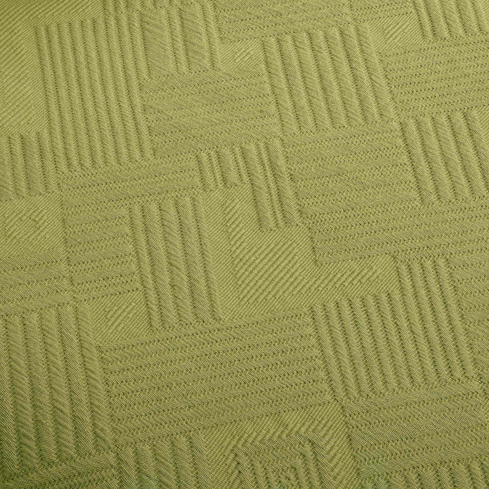 Geometric Fret Cotton Jacquard Matelasse Scalloped Bedspread Set - SweetPea