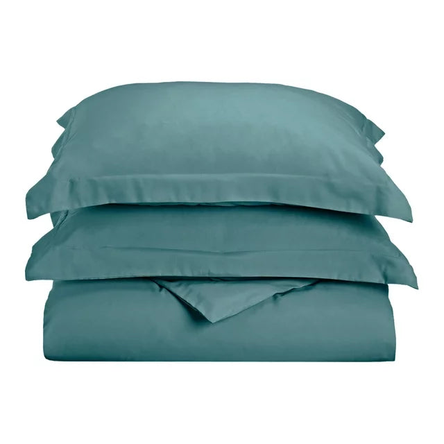 Wimberton Microfiber Wrinkle-Resistant Solid Duvet Cover and Pillow Sham Set - Teal