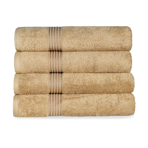 Egyptian Cotton 4 Piece Solid Bath Towel Set - Toast