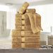 Egyptian Cotton Pile Plush Heavyweight Absorbent 9 Piece Towel Set -Toast