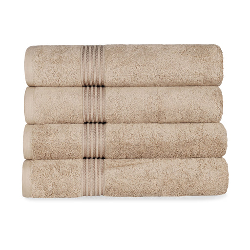 Egyptian Cotton 4 Piece Solid Bath Towel Set - Taupe