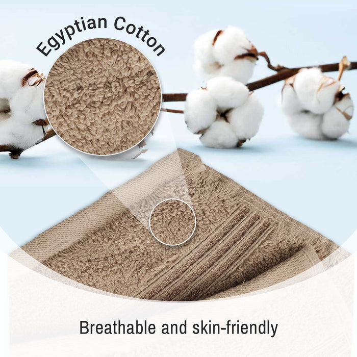 Egyptian Cotton 4 Piece Solid Bath Towel Set - Taupe