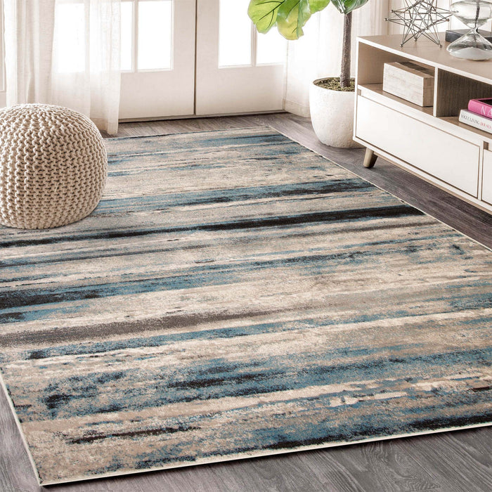 Taia Striped Damask Indoor Area Rug or Runner Rug