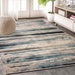 Taia Striped Damask Indoor Area Rug or Runner Rug - Blue