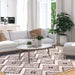 Talluah Hand-Tufted Cotton/Wool Textured Geometric Farmhouse Area Rug - Tan/Chocolate