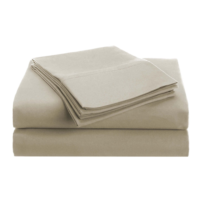 Solid Wrinkle Resistant Microfiber Deep Pocket Sheet Set - Tan