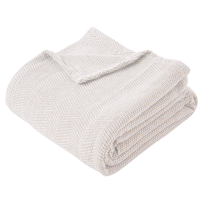 Maya Chenille Herringbone Medium Weight Cotton Blanket