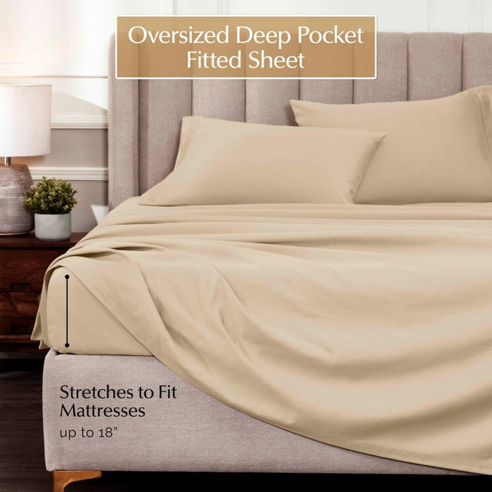 1000 Thread Count Egyptian Cotton Bed Sheet Set Olympic Queen