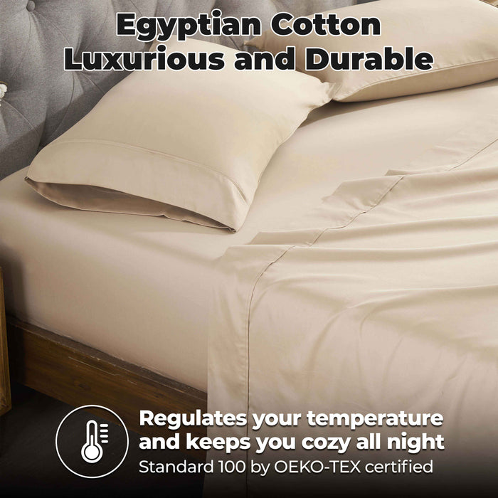 Egyptian Cotton 400 Thread Count Solid Deep Pocket Sheet Set