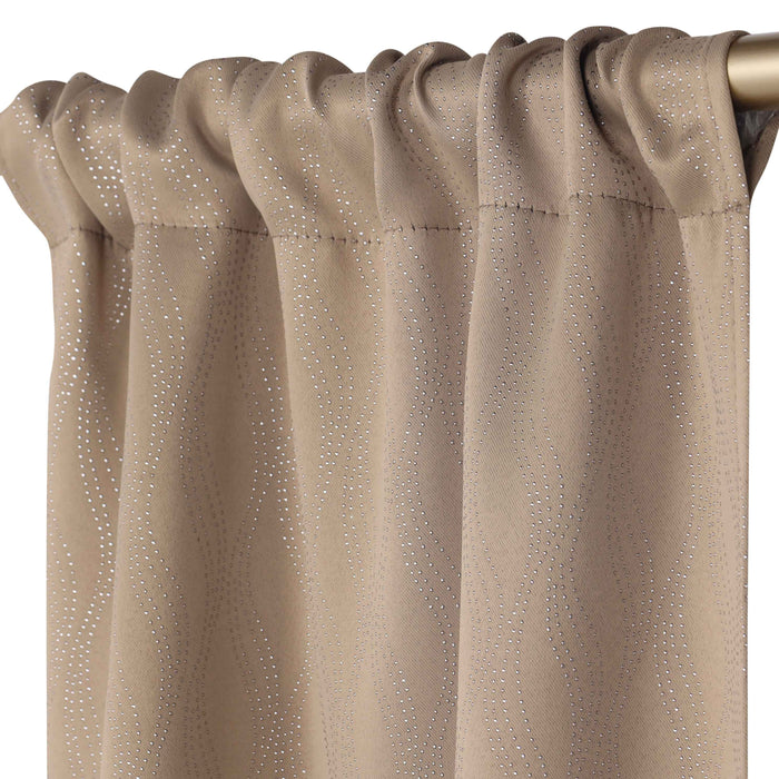 Zuri Textured Washable Room Darkening Blackout Curtain Panel Set