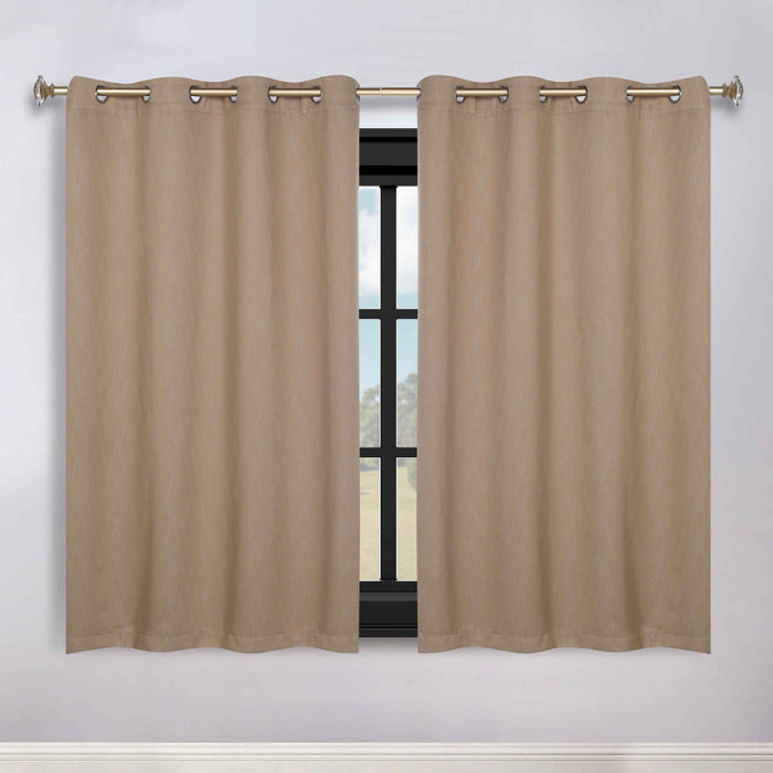 Zuri Textured Washable Room Darkening Blackout Curtain Panel Set