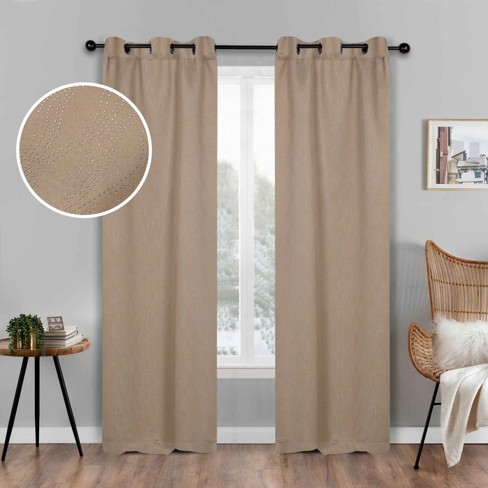 Zuri Textured Washable Room Darkening Blackout Curtain Panel Set