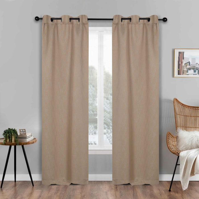 Zuri Textured Washable Room Darkening Blackout Curtain Panel Set