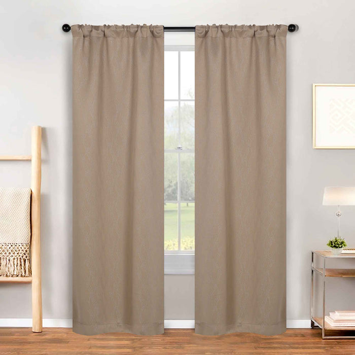 Zuri Textured Washable Room Darkening Blackout Curtain Panel Set