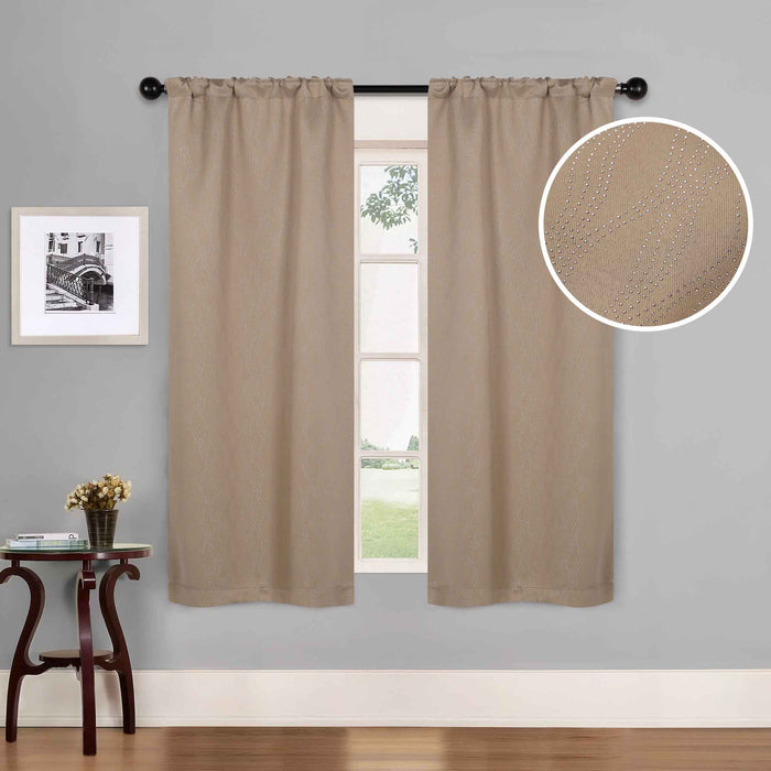 Zuri Textured Washable Room Darkening Blackout Curtain Panel Set