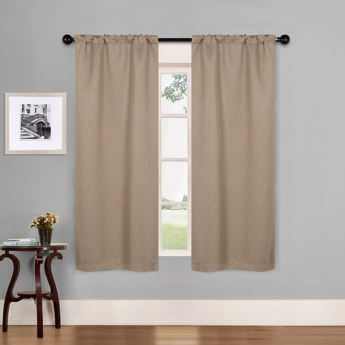 Zuri Textured Washable Room Darkening Blackout Curtain Panel Set