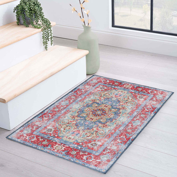Tanager Rustic Non-Slip Machine Washable Indoor Area Rug or Runner Rug