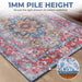 Tanager Rustic Non-Slip Machine Washable Indoor Area Rug or Runner Rug - Red