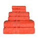 Cotton Ultra Soft 6 Piece Solid Towel Set - Tangerine